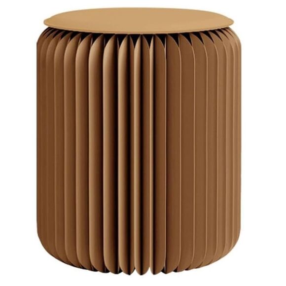 Modern Design Accordion Portable Folding Paper Stool Brown - Picture 1 of 6